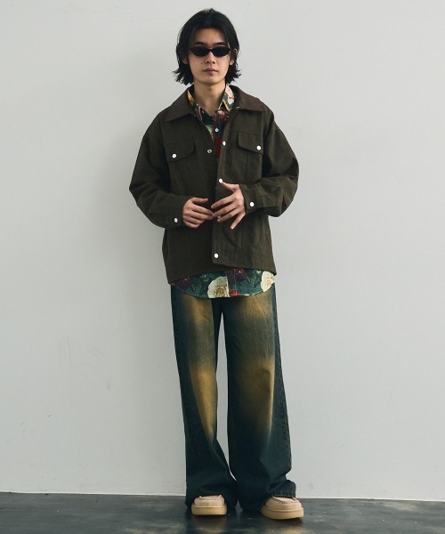 Shoowtime(ショウタイム)の「Collar-switched zip-up work jacket / 襟切り替えジップアップワークジャケット(ブルゾン・メンズ・カーキ/サンドベージュ/チャコールグレー・X-LARGE/MEDIUM/LARGE)」の13枚目の写真