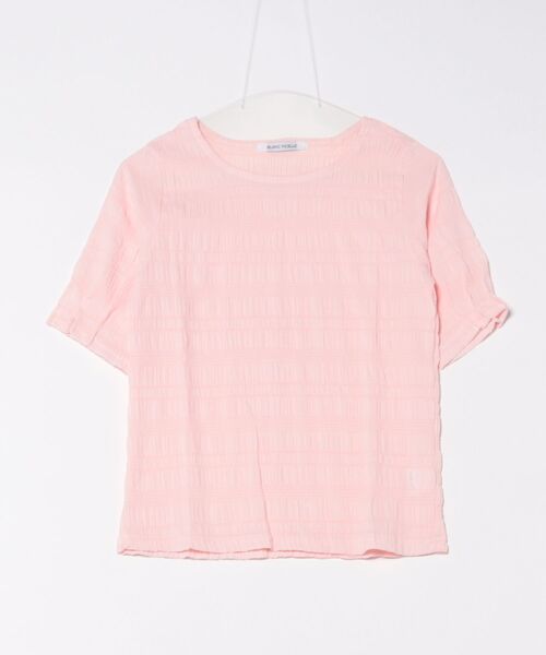 BLANC FICELLE(ブランフィセル)の「サッカー地 5分袖 シャツ(シャツ/ブラウス・レディース・ピンク/ホワイト・S/M/L)」の14枚目の写真