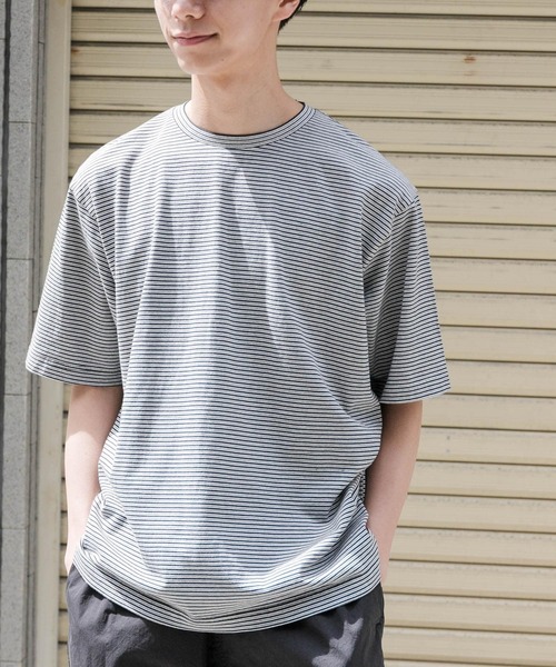 FORK&SPOON(フォークアンドスプーン)の「FORK&SPOON マルチカラーボーダーTシャツ(Tシャツ/カットソー・メンズ・グリーン/ブラック/ネイビー・4/5)」の2枚目の写真