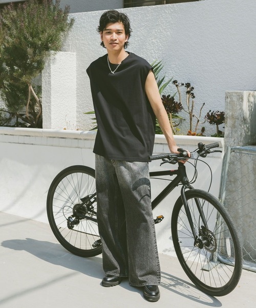 RAGEBLUE（レイジブルー）の「＜接触冷感機能付き＞【HIGH COOL/ハイクール】天竺/ノースリーブ（タンクトップ・メンズ・ブラック/グレー/ホワイト・MEDIUM/LARGE）」の10枚目の写真