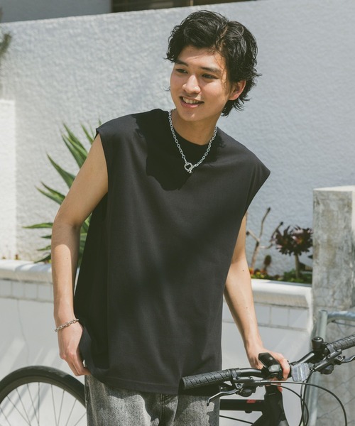 RAGEBLUE（レイジブルー）の「＜接触冷感機能付き＞【HIGH COOL/ハイクール】天竺/ノースリーブ（タンクトップ・メンズ・ブラック/グレー/ホワイト・MEDIUM/LARGE）」の12枚目の写真