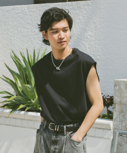 RAGEBLUE（レイジブルー）の「＜接触冷感機能付き＞【HIGH COOL/ハイクール】天竺/ノースリーブ（タンクトップ・メンズ・ブラック/グレー/ホワイト・MEDIUM/LARGE）」の14枚目の写真