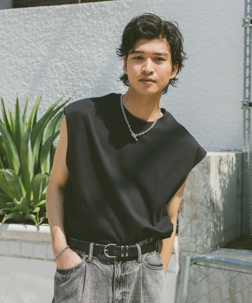 RAGEBLUE（レイジブルー）の「＜接触冷感機能付き＞【HIGH COOL/ハイクール】天竺/ノースリーブ（タンクトップ・メンズ・ブラック/グレー/ホワイト・MEDIUM/LARGE）」の15枚目の写真