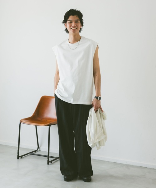 RAGEBLUE（レイジブルー）の「＜接触冷感機能付き＞【HIGH COOL/ハイクール】天竺/ノースリーブ（タンクトップ・メンズ・ブラック/グレー/ホワイト・MEDIUM/LARGE）」の4枚目の写真