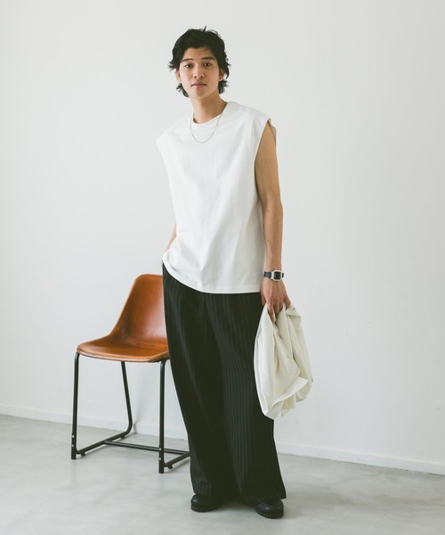 RAGEBLUE（レイジブルー）の「＜接触冷感機能付き＞【HIGH COOL/ハイクール】天竺/ノースリーブ（タンクトップ・メンズ・ブラック/グレー/ホワイト・MEDIUM/LARGE）」の5枚目の写真