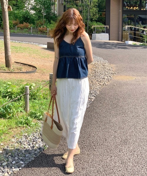 セール】ギャザーデニムキャミソール（キャミソール）｜Teem