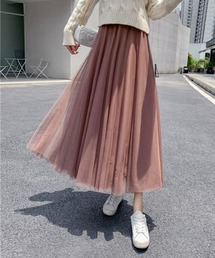 チュールロングスカート