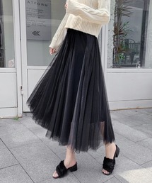 チュールロングスカート