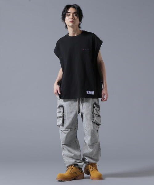 DANKE SCHON(ダンケシェーン)の「【WEB&DEPOT限定】DankeSchon/ダンケシェーン/16OE NOSLEEVES LOGO(Tシャツ/カットソー・メンズ・ブラック/ホワイト・S/M/L)」の4枚目の写真