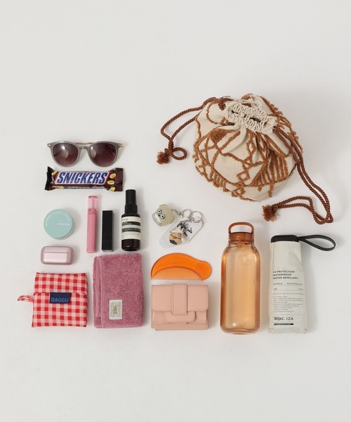 BAYFLOW（ベイフロー）の「サガラ刺繍巾着バッグ（ハンドバッグ・レディース・ブラック/ブラウン・FREE）」の3枚目の写真