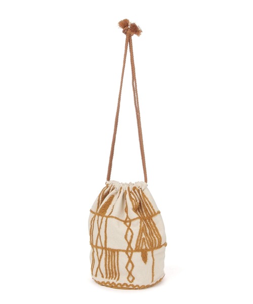 BAYFLOW（ベイフロー）の「サガラ刺繍巾着バッグ（ハンドバッグ・レディース・ブラック/ブラウン・FREE）」の9枚目の写真