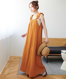 【新色追加!/後ろ姿まで抜かりなく♪】ギャザーノースリワンピース《WEB限定》
