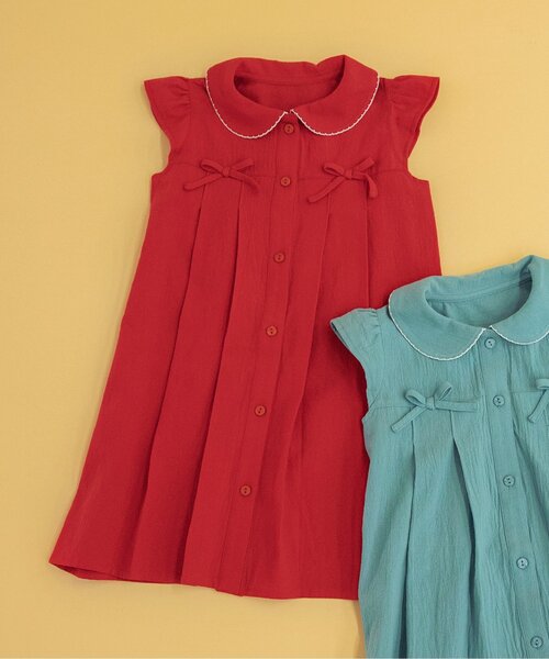 BREEZE（ブリーズ）の「【WEB限定/ジュニア対応】リボンワンピース（ワンピース・キッズ・ミント/レッド・90/100/110/120/130/140）」の2枚目の写真