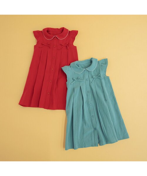 BREEZE（ブリーズ）の「【WEB限定/ジュニア対応】リボンワンピース（ワンピース・キッズ・ミント/レッド・90/100/110/120/130/140）」の5枚目の写真