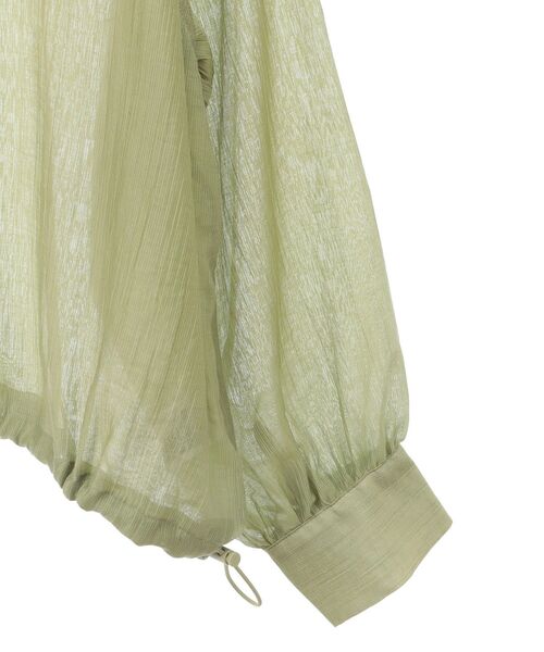 Green　Parks（グリーンパークス）の「裾ドロストシアーシャツ（シャツ/ブラウス・レディース・サックスブルー/ベージュ/グリーン/グレー・FREE）」の8枚目の写真