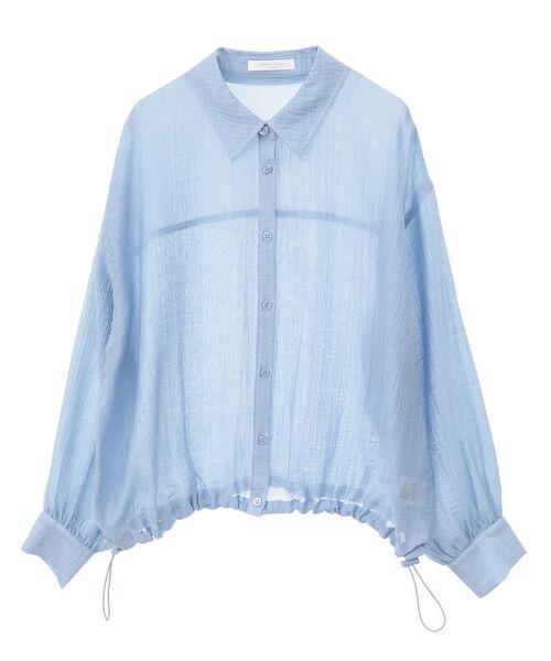 Green　Parks（グリーンパークス）の「裾ドロストシアーシャツ（シャツ/ブラウス・レディース・サックスブルー/ベージュ/グリーン/グレー・FREE）」の15枚目の写真