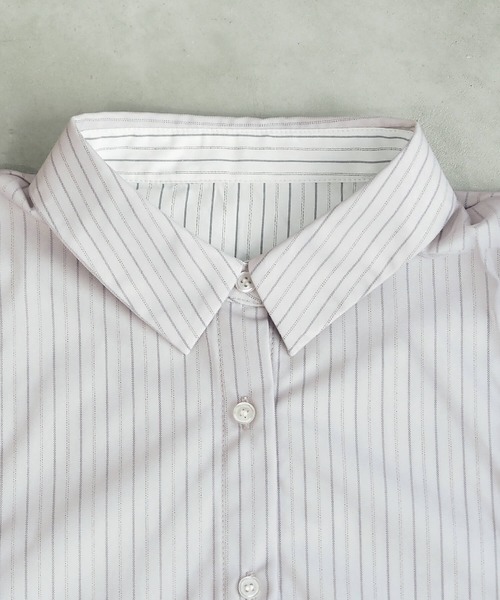 レイヤードドロストストライプシャツ