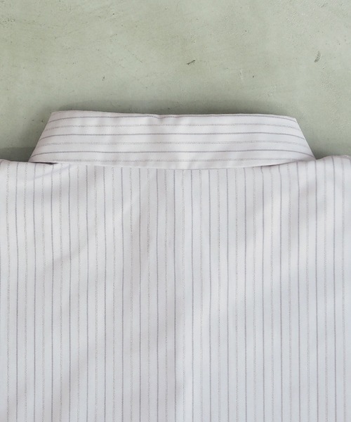 レイヤードドロストストライプシャツ