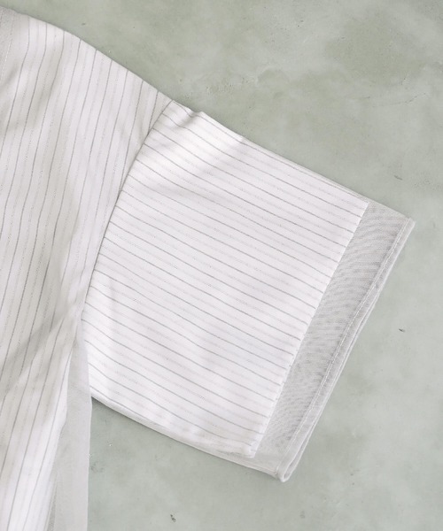 レイヤードドロストストライプシャツ