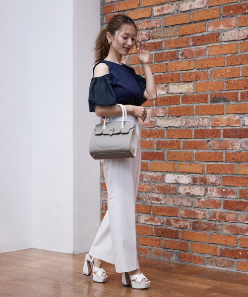 Maglie le cassetto(マーリエ ル カセット)の「【M Maglie le cassetto×吉田理紗コラボ】ハーフスリーブヘルシーカットソー(Tシャツ/カットソー・レディース・ネイビー/ピンク/オフホワイト・9号/7号)」の9枚目の写真