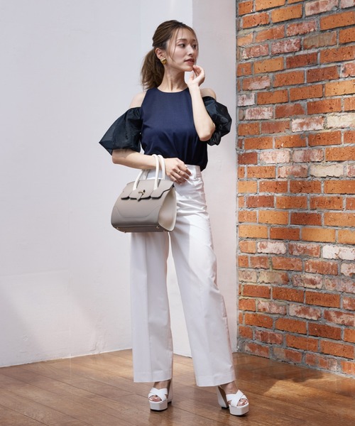 Maglie le cassetto(マーリエ ル カセット)の「【M Maglie le cassetto×吉田理紗コラボ】ハーフスリーブヘルシーカットソー(Tシャツ/カットソー・レディース・ネイビー/ピンク/オフホワイト・9号/7号)」の11枚目の写真