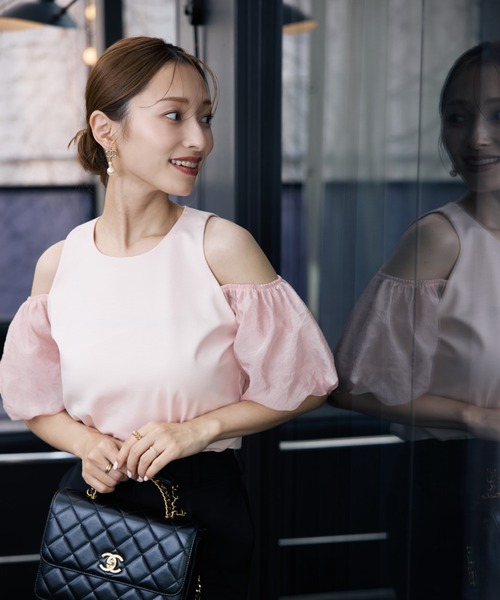 Maglie le cassetto(マーリエ ル カセット)の「【M Maglie le cassetto×吉田理紗コラボ】ハーフスリーブヘルシーカットソー(Tシャツ/カットソー・レディース・ネイビー/ピンク/オフホワイト・9号/7号)」の13枚目の写真