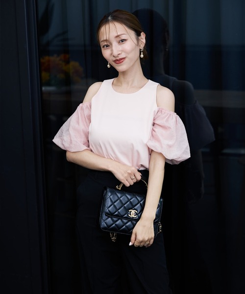 Maglie le cassetto(マーリエ ル カセット)の「【M Maglie le cassetto×吉田理紗コラボ】ハーフスリーブヘルシーカットソー(Tシャツ/カットソー・レディース・ネイビー/ピンク/オフホワイト・9号/7号)」の15枚目の写真