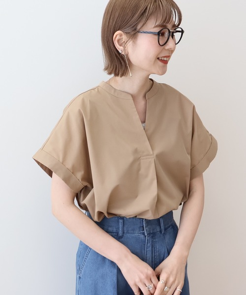 AMERICAN HOLIC（アメリカンホリック）の「スキッパー半袖シャツ（シャツ/ブラウス・レディース・サックスブルー/オフホワイト/モカ/ネイビー・L/M）」の18枚目の写真