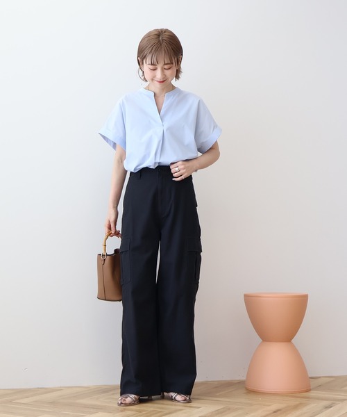 AMERICAN HOLIC（アメリカンホリック）の「スキッパー半袖シャツ（シャツ/ブラウス・レディース・サックスブルー/オフホワイト/モカ/ネイビー・L/M）」の17枚目の写真