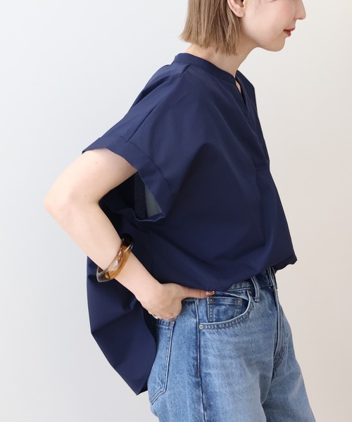 AMERICAN HOLIC（アメリカンホリック）の「スキッパー半袖シャツ（シャツ/ブラウス・レディース・サックスブルー/オフホワイト/モカ/ネイビー・L/M）」の8枚目の写真