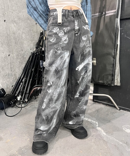 セール】ペイントグレーデニム（デニムパンツ）｜Figments