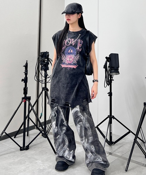 Figments(フィグメンツ)の「ペイントグレーデニム(デニムパンツ・レディース・ブラック・SMALL/MEDIUM/LARGE)」の11枚目の写真