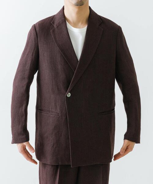 URBAN RESEARCH（アーバンリサーチ）の「new basic　リネンセミダブルジャケット（その他アウター・メンズ・ネイビー/ブラウン・LARGE/MEDIUM）」の12枚目の写真