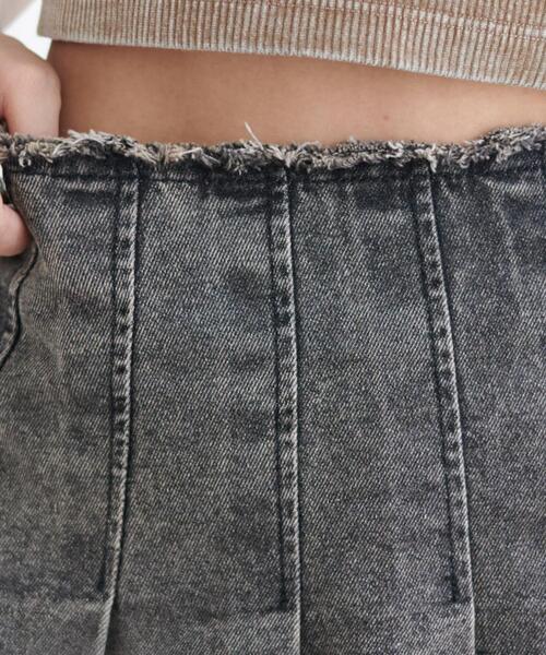 WEGO（ウィゴー）の「WEGO/【25年春夏新作】ヴィンテージウォッシュデニムプリーツスカパン（デニムスカート・レディース・スカイブルー/ブラック系その他・FREE）」の8枚目の写真