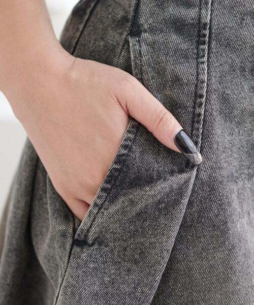 WEGO（ウィゴー）の「WEGO/【25年春夏新作】ヴィンテージウォッシュデニムプリーツスカパン（デニムスカート・レディース・スカイブルー/ブラック系その他・FREE）」の7枚目の写真