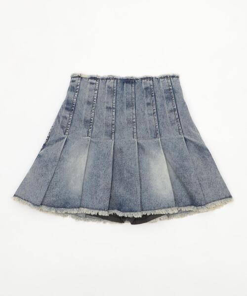 WEGO（ウィゴー）の「WEGO/【25年春夏新作】ヴィンテージウォッシュデニムプリーツスカパン（デニムスカート・レディース・スカイブルー/ブラック系その他・FREE）」の15枚目の写真