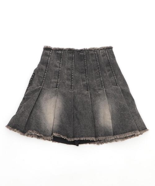 WEGO（ウィゴー）の「WEGO/【25年春夏新作】ヴィンテージウォッシュデニムプリーツスカパン（デニムスカート・レディース・スカイブルー/ブラック系その他・FREE）」の14枚目の写真