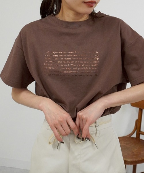セール】箔プリントロゴTシャツ（Tシャツ/カットソー）｜gossara