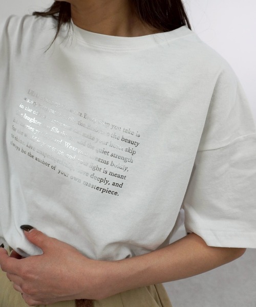 セール】箔プリントロゴTシャツ（Tシャツ/カットソー）｜gossara