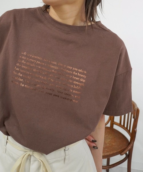 セール】箔プリントロゴTシャツ（Tシャツ/カットソー）｜gossara
