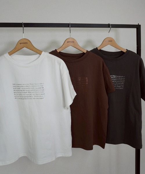 新品未使用♡リンカブル LINKABLE フレアタグTシャツ ホワイト×オレンジ セール】 箔プリントロゴTシャツ≪手洗い可能/吸水速乾/接触冷感