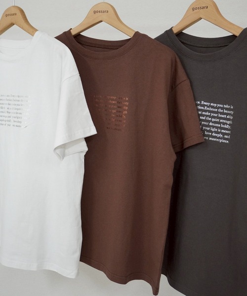 ♡*。゜LINKABLE Tシャツ セール】箔プリントロゴTシャツ（Tシャツ/カットソー）｜gossara