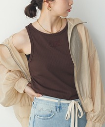 タンクトップ（ブラウン/茶色系・ワンポイント）ファッション通販