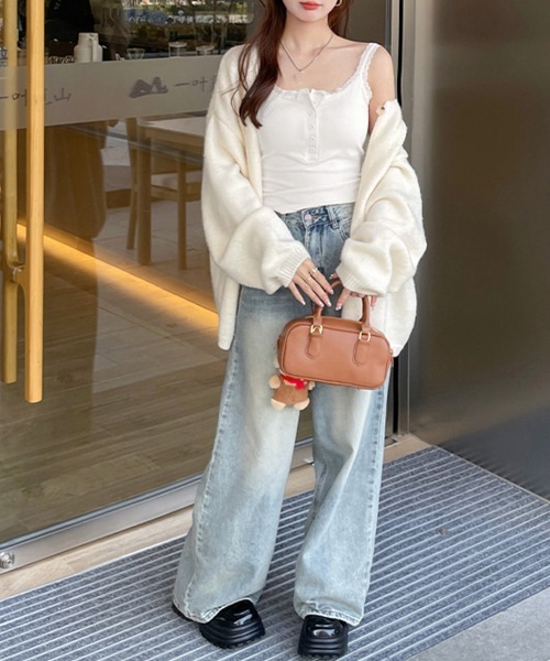 Miniministore(ミニミニストア)の「レース切替キャミソールカップ付きインナー(キャミソール・レディース・ブラック/ピンク/アイボリー/グレー/ホワイト・FREE)」の21枚目の写真
