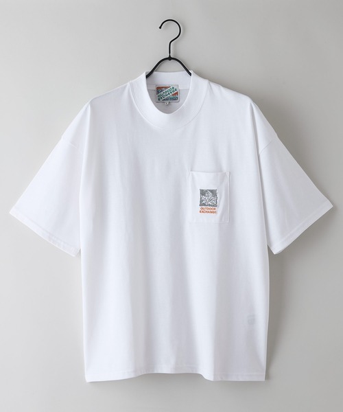 OUTDOOR EXCHANGE(アウトドアエクスチェンジ)の「【OUTDOOR EXCHANGE/アウトドアエクスチェンジ】×【ZERO STAIN/ゼロステイン】コラボ モックネック ポケット付 Tシャツ(Tシャツ/カットソー・メンズ・オフホワイト/ホワイト・LARGE/MEDIUM)」の7枚目の写真