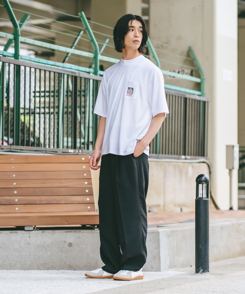 OUTDOOR EXCHANGE(アウトドアエクスチェンジ)の「【OUTDOOR EXCHANGE/アウトドアエクスチェンジ】×【ZERO STAIN/ゼロステイン】コラボ モックネック ポケット付 Tシャツ(Tシャツ/カットソー・メンズ・オフホワイト/ホワイト・LARGE/MEDIUM)」の20枚目の写真