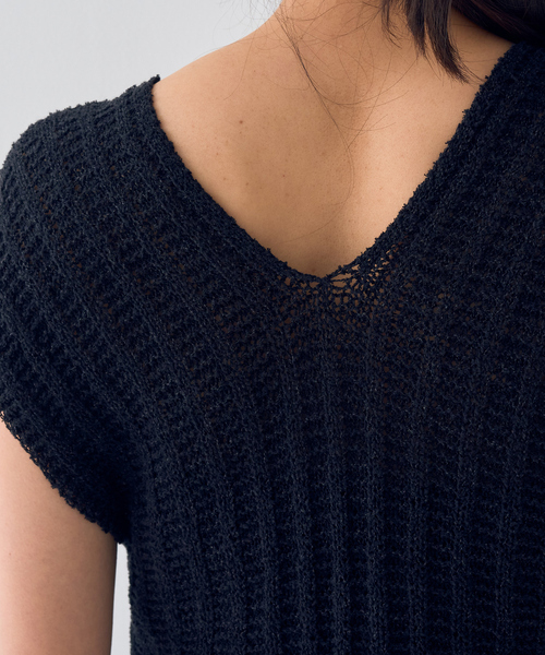 Rouge vif（ルージュヴィフ）の「麻混ニットレースアップベスト（ベスト・レディース・アイボリー/ブラック・フリー）」の16枚目の写真