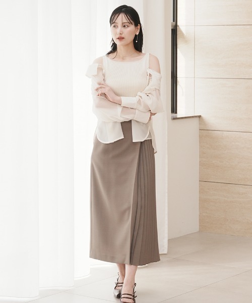 ♡限定値下げ♡SNIDEL Sustainableシアーシャツニットセット 新作 セール】Sustainableシアーシャツニットセット（シャツ/ブラウス
