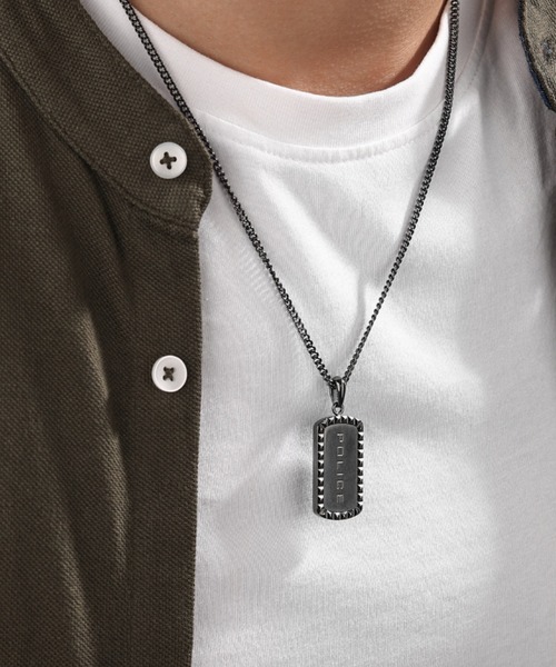 POLICE（ポリス）の「【POLICE】 ポリス TAPER メンズ ネックレス（ネックレス・メンズ・ゴールド/ブラック・FREE）」の2枚目の写真