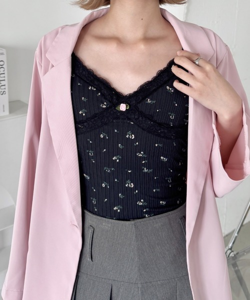 セール】ヴィンテージフラワーレースキャミソール（キャミソール